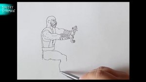 How to draw Sub Zero, Mortal Kombat, Как нарисовать Саб Зиро, Мортал Комбат