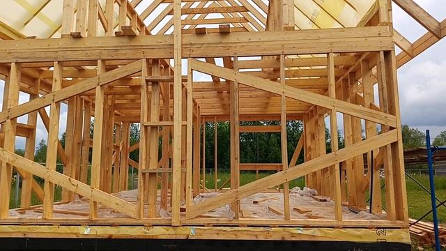 Строительство гостевого каркасного дома с сауной. д.Макарово, часть 2 смотреть онлайн