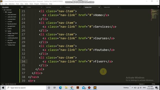 Responsive Navigation Bar Tutorial | Navbar menu in bootstrap 4 смотреть онлайн