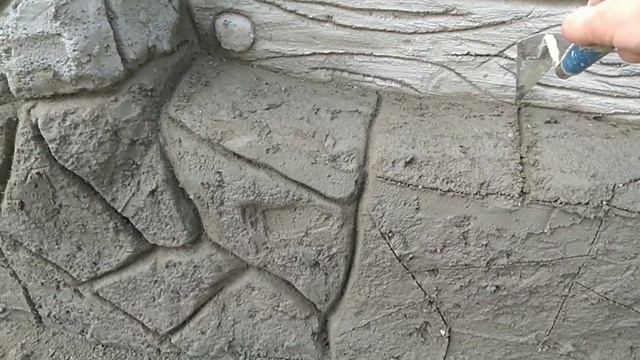 Забор из Арт-бетона.Часть7. Как сделать доски и камень на заборе из Арт-бетона. смотреть онлайн