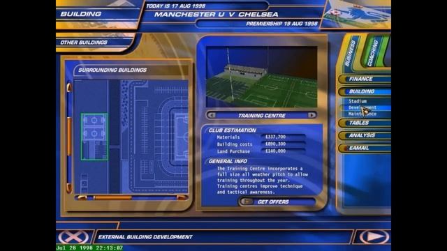 F A Premier League Football Manager 99 PC 1999 Gameplay смотреть онлайн