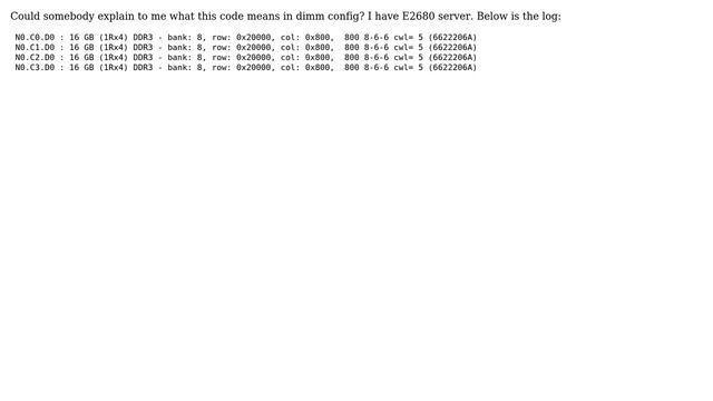 DevOps & SysAdmins: N0.C1.D0 meaning in dimm config? смотреть онлайн