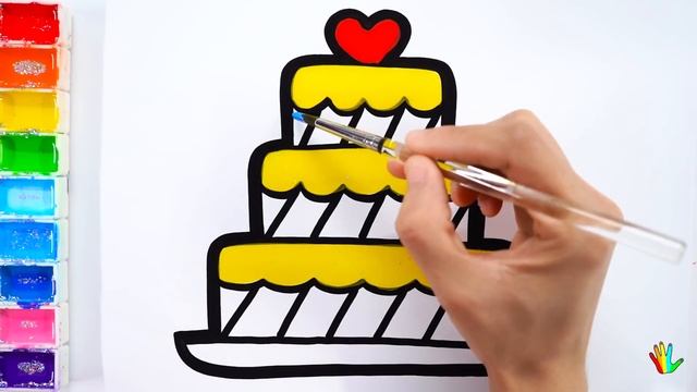 How to draw a birthday cake for children Warna Warni Belajar Menggambar dan Mewarnai untuk Anak #5 смотреть онлайн