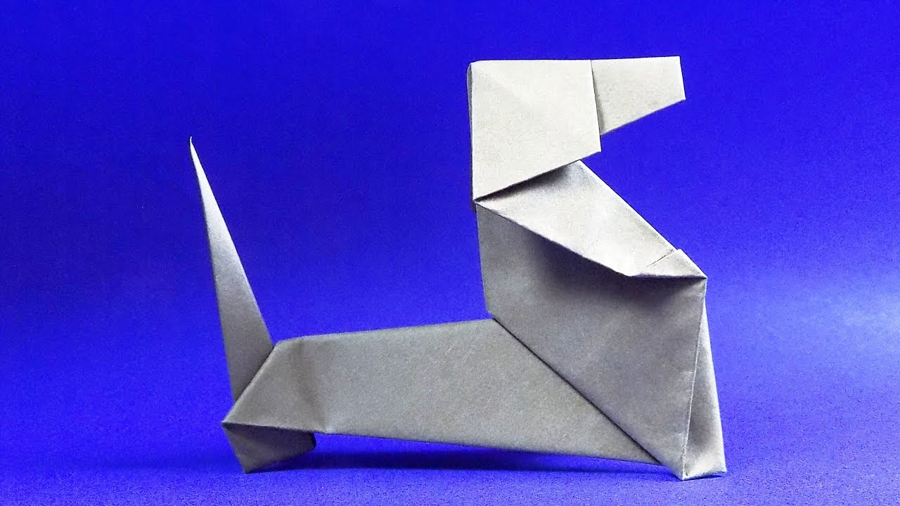 Оригами собака ТАКСА из бумаги ? Как сделать собаку из бумаги ? Origami Dog