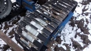 Гусеницы на мотоблок. По вспашеному огороду !!!