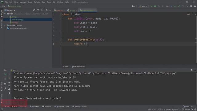 Python Tutorial 26 - Classes and Objects 2 (Constructor) | Always Appear смотреть онлайн