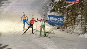 БИАТЛОН. КМ 2009-10. Рупольдинг (Германия). Женщины. Масс-старт 12,5 км. (Спорт). 16.01.2010. 720p.