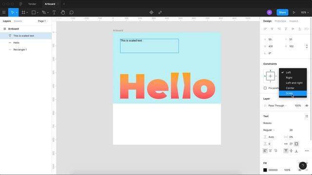 Figma - constraints of text set to scale or fixed when resizing frame смотреть онлайн