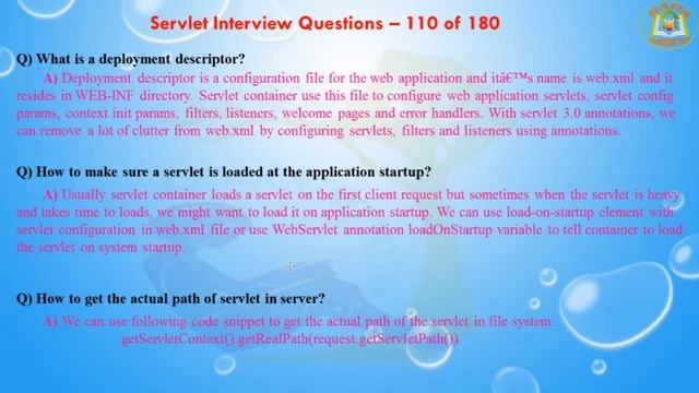 Servlet Interview Questions – 110 out of 180 смотреть онлайн