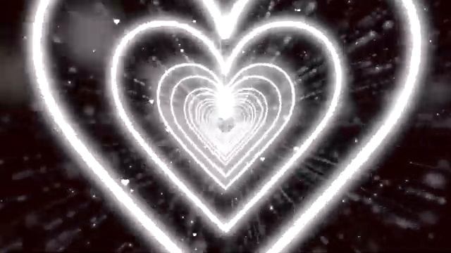 White Heart Background ? Heart Tunnel Background | Neon Heart Background Video [10 Hours]