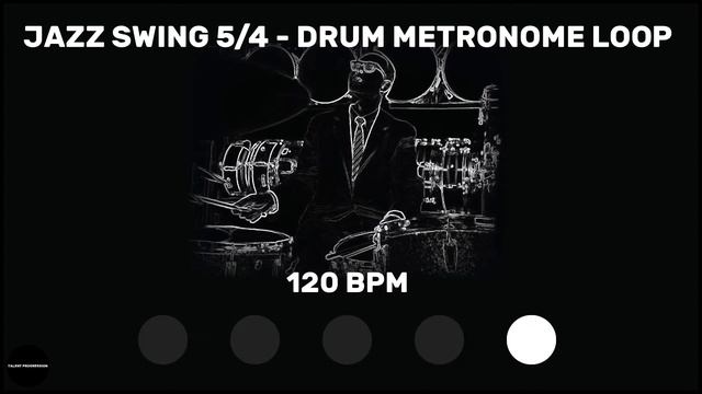 Jazz Swing 5/4 | Drum Metronome Loop | 120 BPM смотреть онлайн