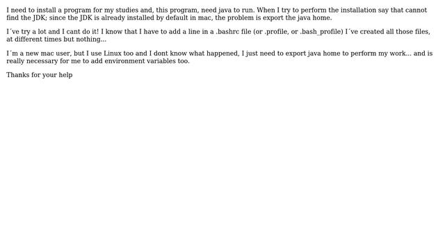 Problems to export java home and to find or create .bashrc in Mac OS X 10.6 смотреть онлайн