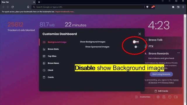 Change Background Image On Brave Browser | Disable Default Background | Set Your Own Image