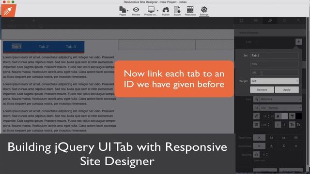 Building Basic jQuery UI Tab with Responsive Site Designer смотреть онлайн