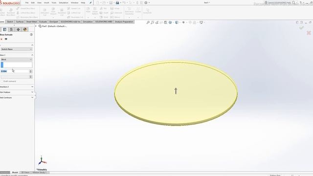 how to draw circle in solidworks and use extruded boss, extruded cut смотреть онлайн