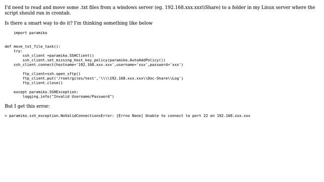 Python - move and read .txt files from Windows folder to Linux server смотреть онлайн