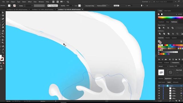 Creating Milk splash in Adobe Illustrator CC tutorial смотреть онлайн