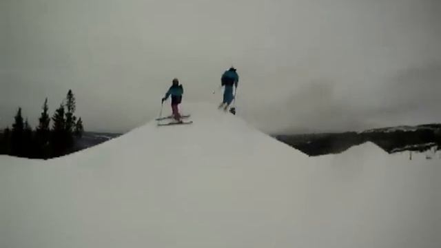 TwinTip Skiing And Jibbing.