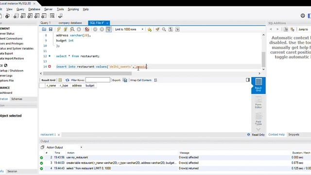 Insert into statement in MySQL , insert values after creating a table. смотреть онлайн