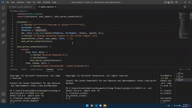 DOSP 4-2 Twitter Clone Using Erlang смотреть онлайн
