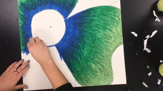 Georgia O'Keefe Flowers - Blending oil pastels смотреть онлайн