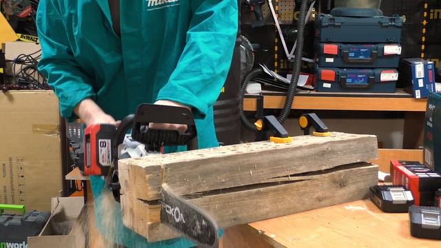 Новая аккумуляторная пила Интерскол 36 вольт с цепью STIHL смотреть онлайн
