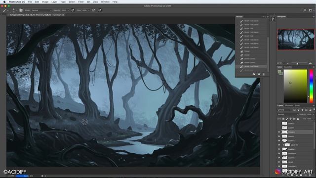 Painting A Fantasy Forest: Digital Painting Process (Photoshop - Digital Art 2021)