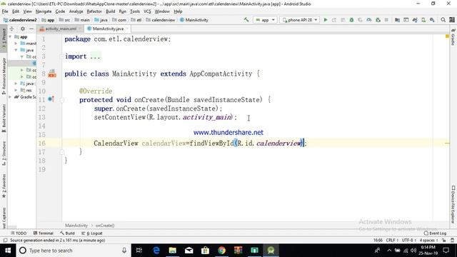CalendarView setOnDateChangeListener in Android Studio смотреть онлайн