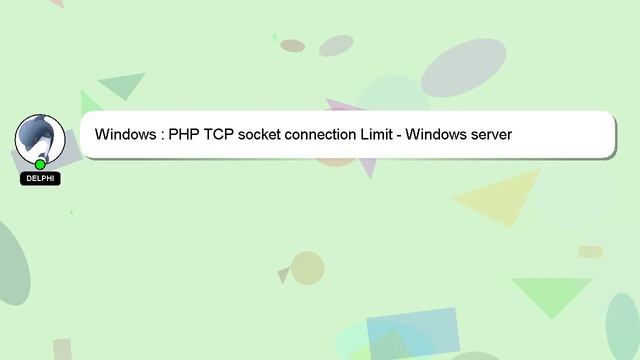 Windows : PHP TCP socket connection Limit - Windows server смотреть онлайн