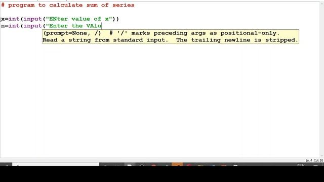 11. Python Program to Calculate Sum of the following Series X+X2+X3+X4+------------Xn смотреть онлайн