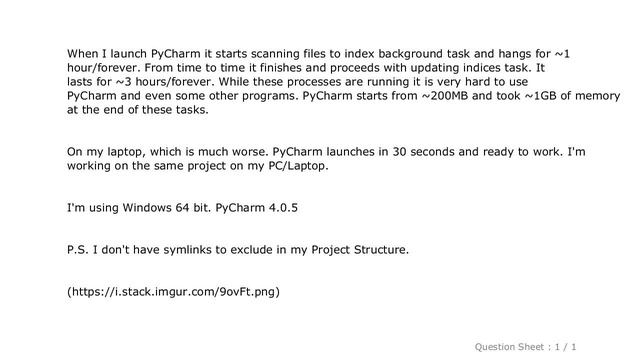 Django : PyCharm hangs on 'scanning files to index' background task смотреть онлайн