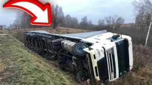 Неудачные и необычные случаи на дороге с дальнобойщиками и грузовиками №16