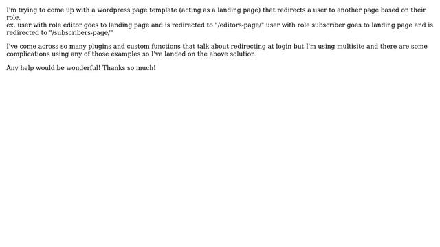 Wordpress: Page template that redirects user based on role смотреть онлайн