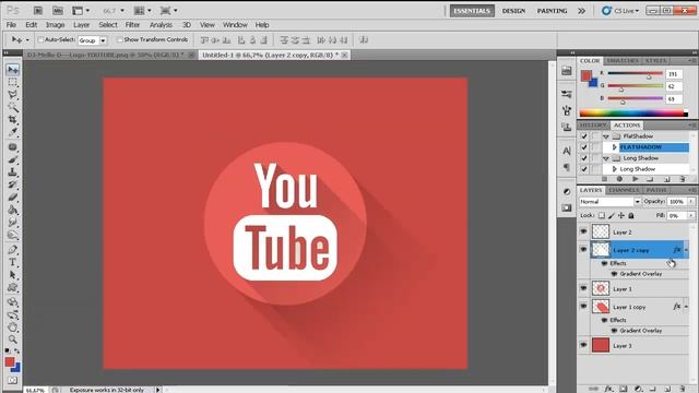 Photoshop CS5 : Long Shadow Action | Tutorial смотреть онлайн