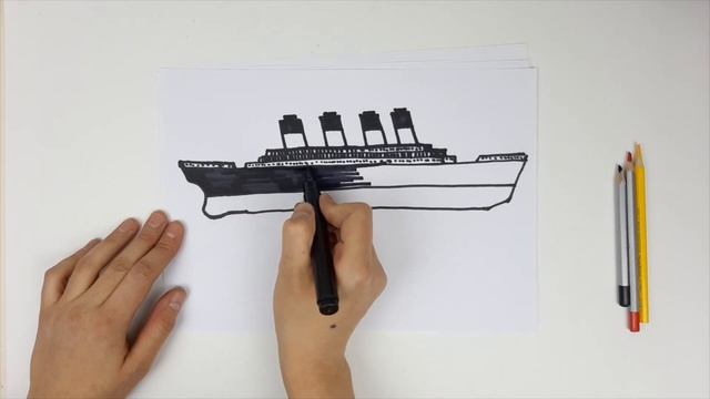 How To Draw TITANIC Ship Step by Step / Easy Titanic Drawing for Beginners смотреть онлайн