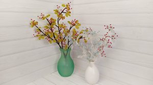 Цветы из бисера. Декоративные веточки. Осенний, зимний букет. Мастер класс для начинающих.