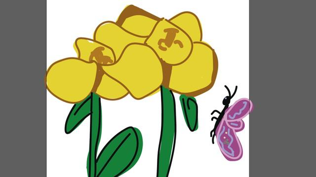 Рисуем необычный цветок и бабочку часть 68 смотреть онлайн