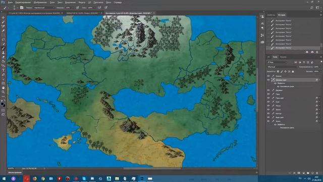 Timelaps создания первой фэнтези карты в ФШ смотреть онлайн