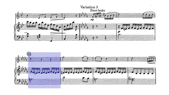 🎼 L. V. BEETHOVEN - Flute Sonata in B Flat Major [Anh. 4] IV. THEMA VIT VARIATIONEN - (Sheet Music смотреть онлайн