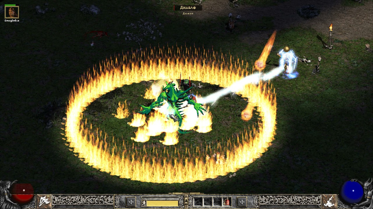 Diablo 2 пришел убер босс Диабло. Сложность HELL(ад). Еле победили. Варвар и волшебница. смотреть онлайн