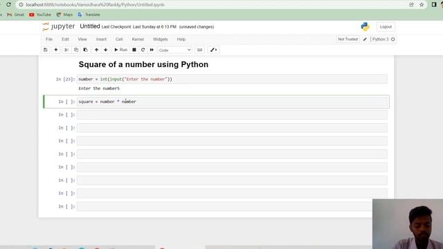 Finding Square of a number using python || @CharSi26 #python #square #squarenumbers смотреть онлайн
