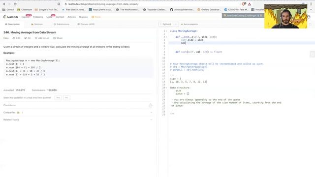 Leetcode - 346 - Moving Average from Data Stream with Python смотреть онлайн