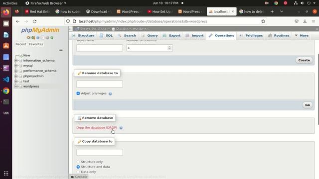how to delete phpmyadmin database смотреть онлайн