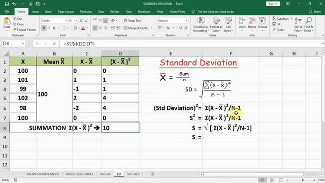 134 - #StandardDeviation in #Excel смотреть онлайн