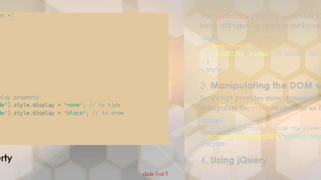 Hiding HTML Elements with JavaScript смотреть онлайн