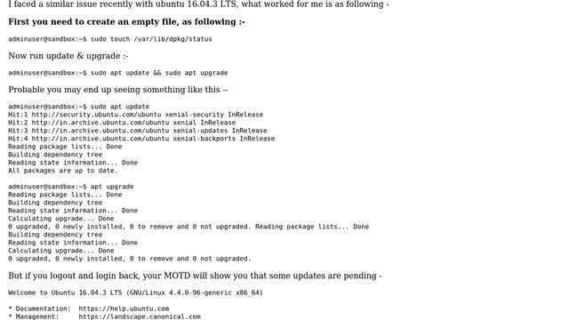 Sudo apt-get error: flAbsPath on /var/lib/dpkg/status failed - No such file or directory смотреть онлайн