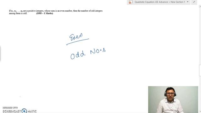 16. If n1, n2, …..np are p positive integers, whose sum is an even number, then the number of odd смотреть онлайн