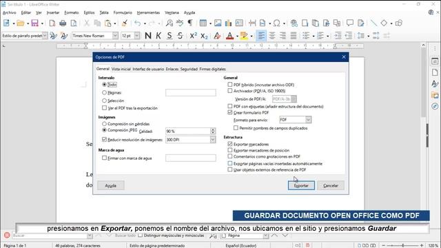 Documento Open Office a PDF смотреть онлайн