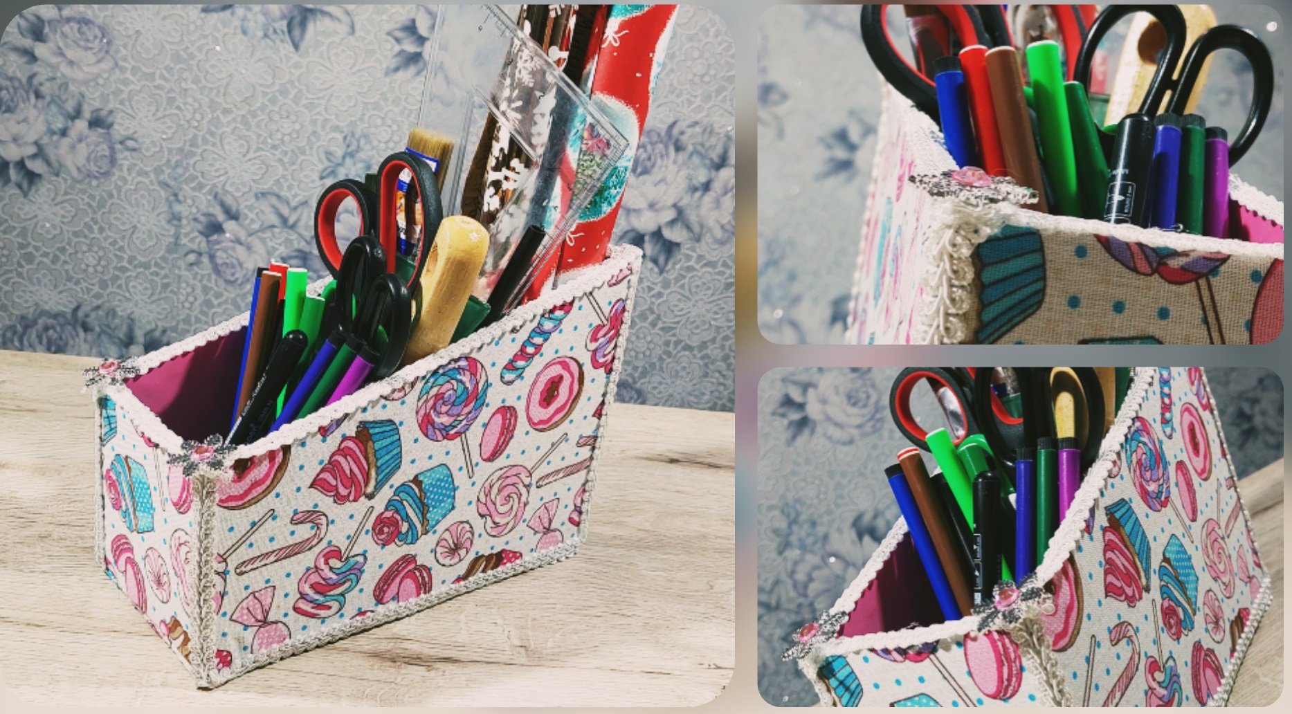 Органайзер из картона и ткани.mp4 смотреть онлайн