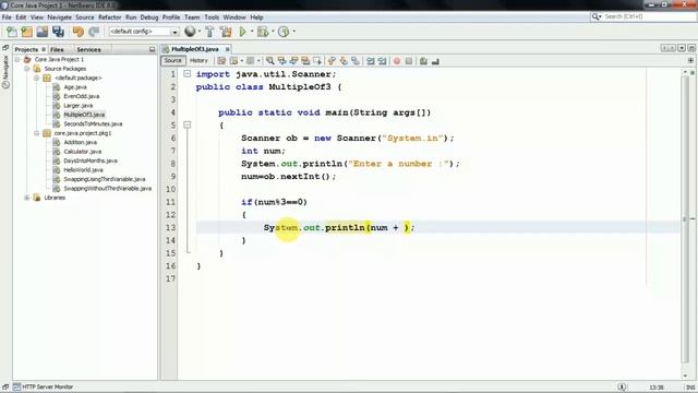 11 - Multiple Of Three Using NetBeans IDE - Scanner Class - User Defined - Basic Concepts смотреть онлайн